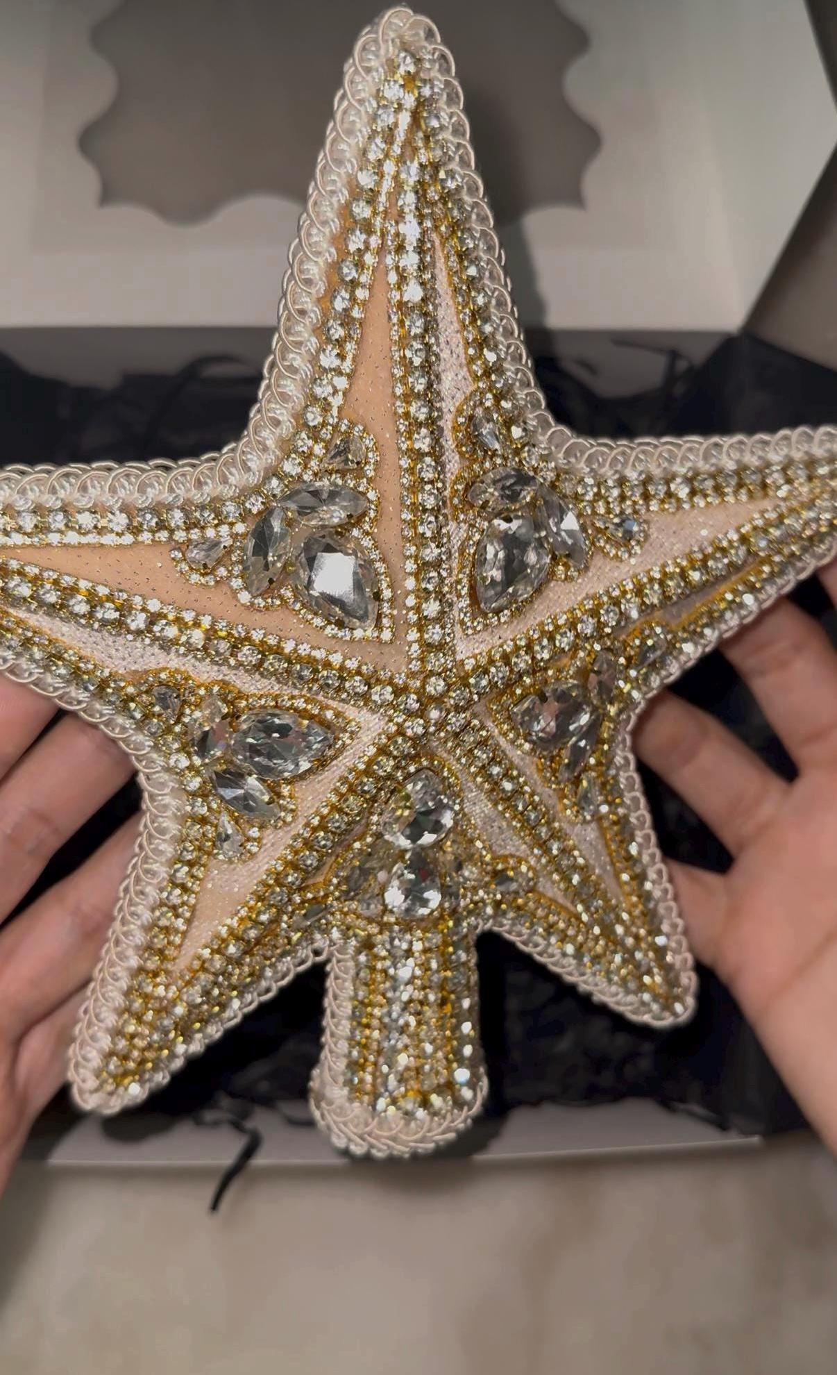 Handmade Gold Star Tree Topper: Elegant Christmas Decor