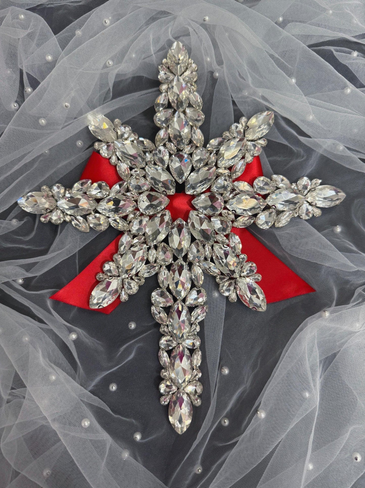 Handmade Crystal Bethlehem Star Tree Topper: Elegant Christmas Decor