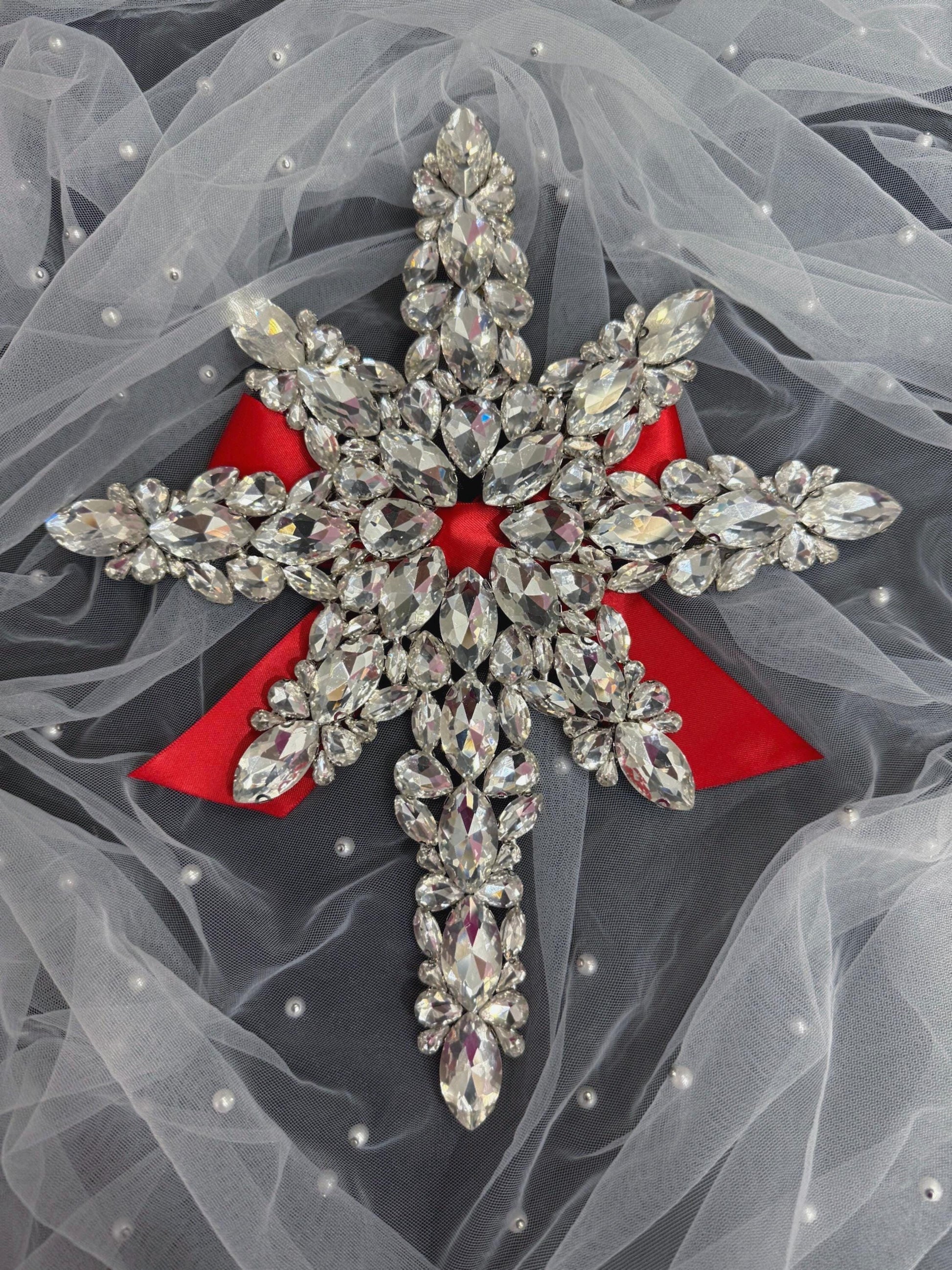 Handmade Crystal Bethlehem Star Tree Topper: Elegant Christmas Decor