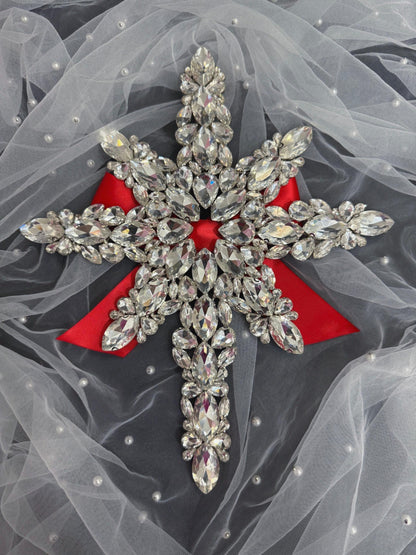 Handmade Crystal Bethlehem Star Tree Topper: Elegant Christmas Decor