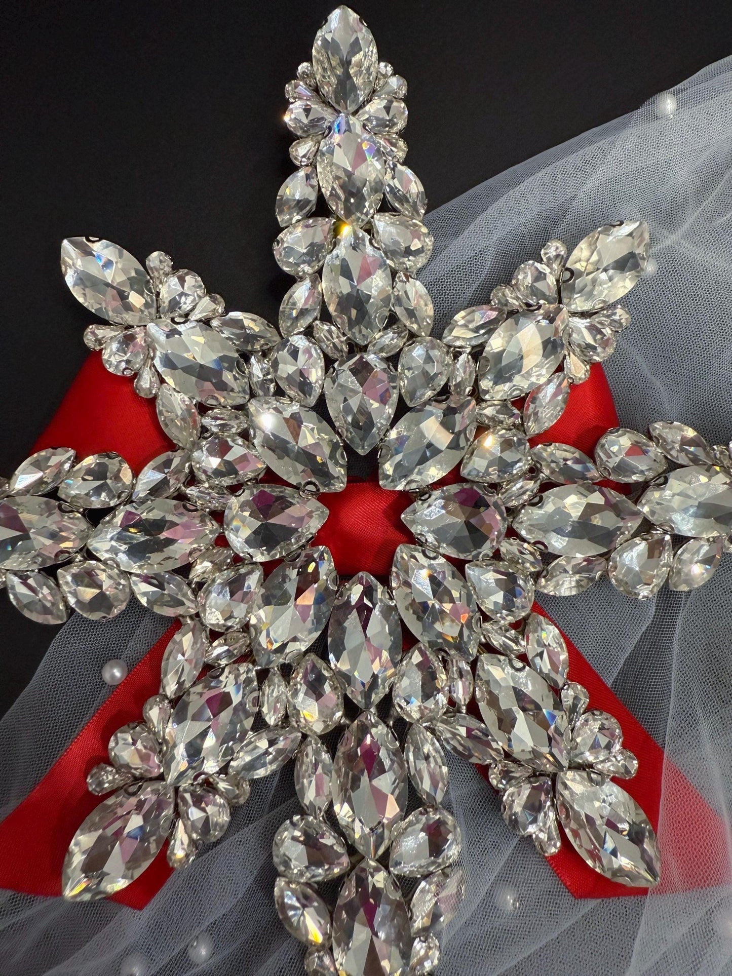 Handmade Crystal Bethlehem Star Tree Topper: Elegant Christmas Decor