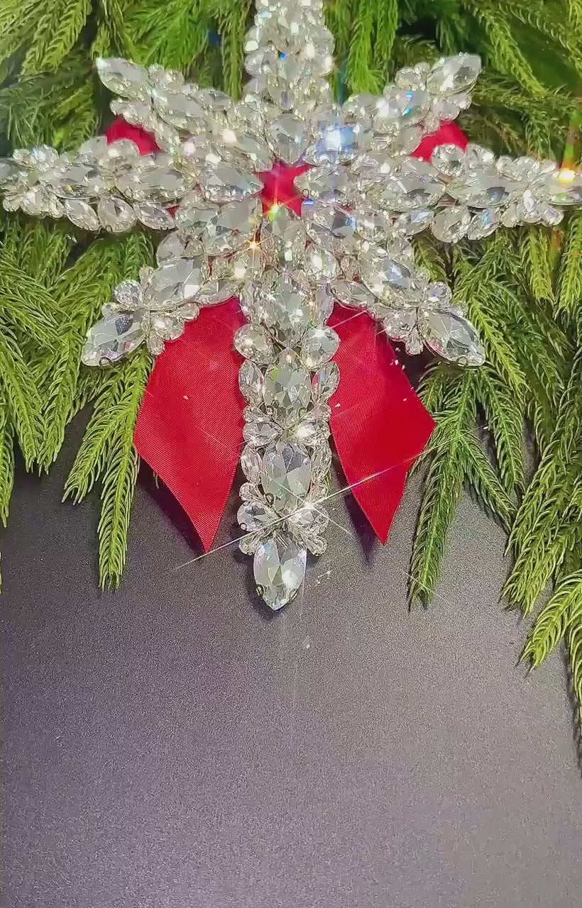 Handmade Crystal Bethlehem Star Tree Topper: Elegant Christmas Decor