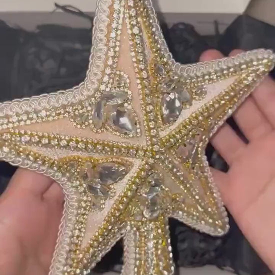 Handmade Gold Star Tree Topper: Elegant Christmas Decor