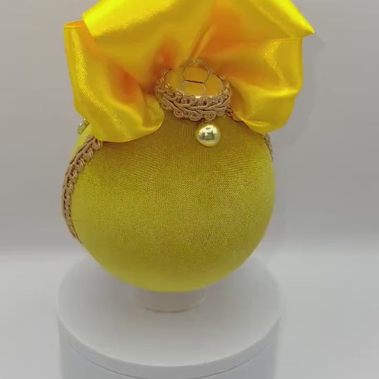 Handmade Gold Christmas Ornament: Elegant Holiday Tree Decor