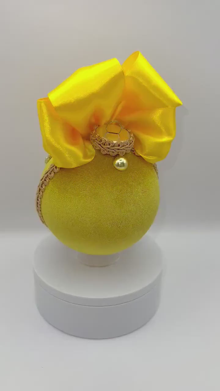 Handmade Gold Christmas Ornament: Elegant Holiday Tree Decor