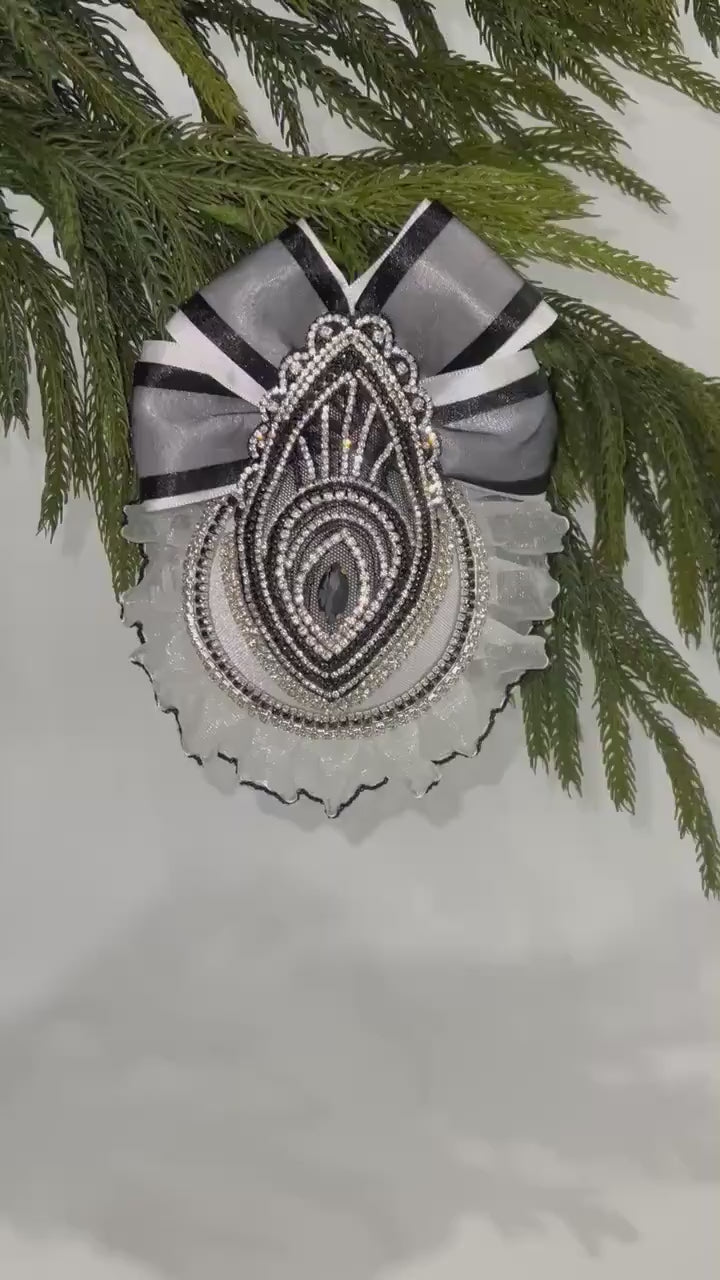 Handmade Gothic Halloween Ornament: Spooky Tree Bauble