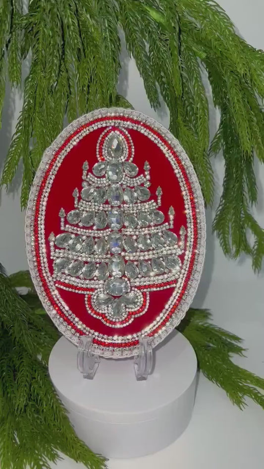 Jeweled Christmas Tree: Handmade Rhinestone Holiday Decor