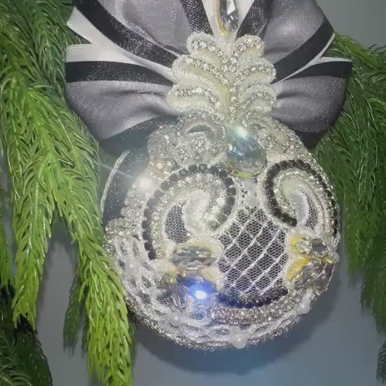 Handcrafted Gothic Halloween Ornaments: Monochrome Spooky Tree Decor