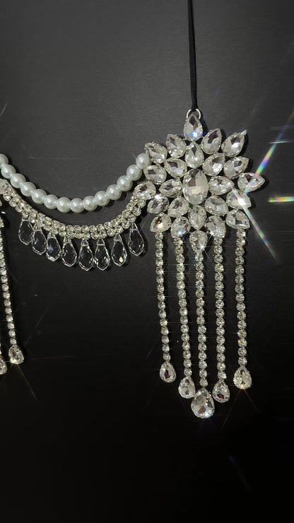 Luxury Crystal Mantel Garland | Rhinestone Fireplace Mantel Swag | Sparkly Christmas Garland | Elegant Handmade Holiday Decor